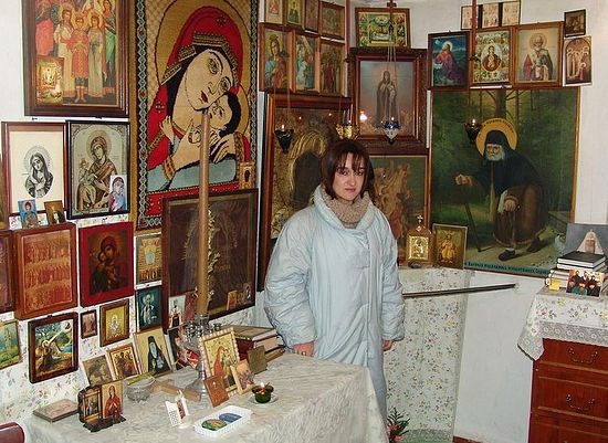 Хатуна Раквиашвили в келии схиархимандрита Виталия (Сидоренко)
