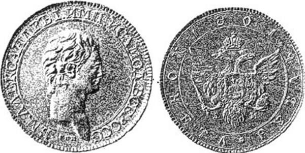 Рубль времен Императора Александра I (годы царствования 1801  1825 гг.)